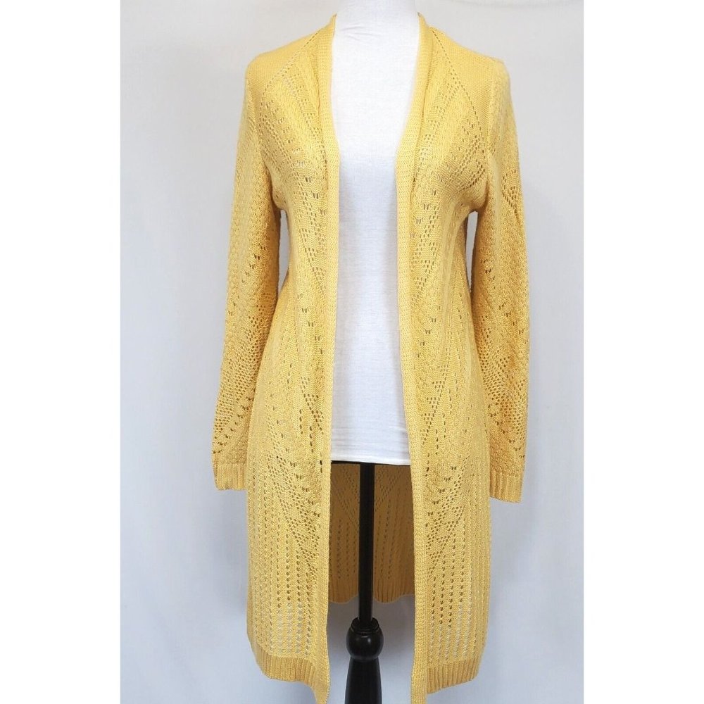 Yellow Open-Front Cardigan